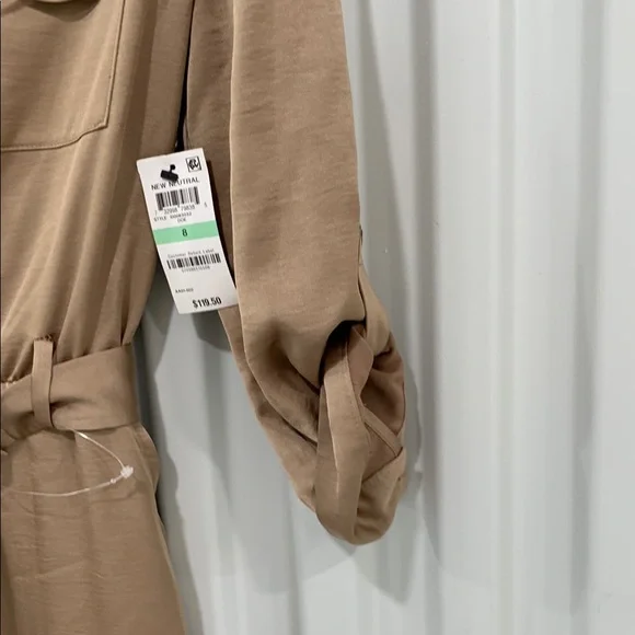 INC International Concepts Tan Jumpsuit with Collared Neckline - Picture 7 of 14